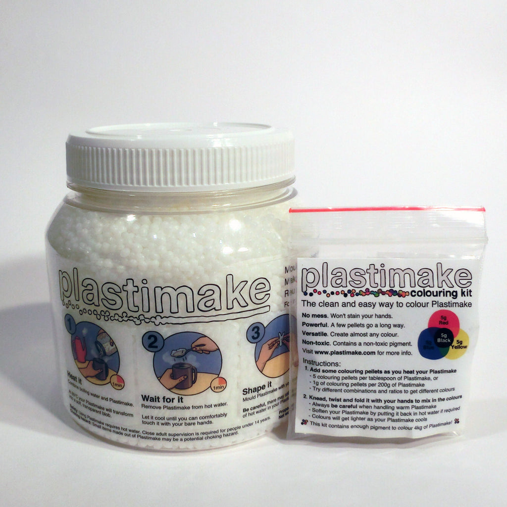Plastimake 800g jar + Colouring Kit